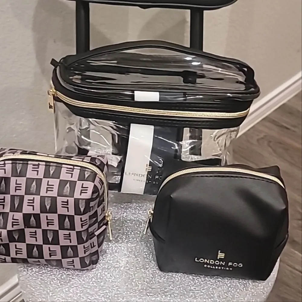 London Fog 3-Piece Nested‎ Cosmetic Travel Bags